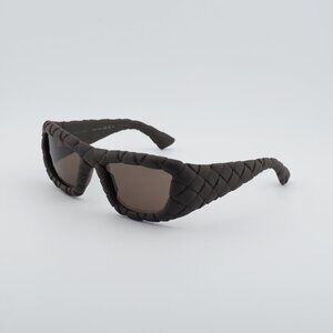 Bottega Veneta BV1303S 007 Sunglasses Brown Square Frame, Brown Lenses